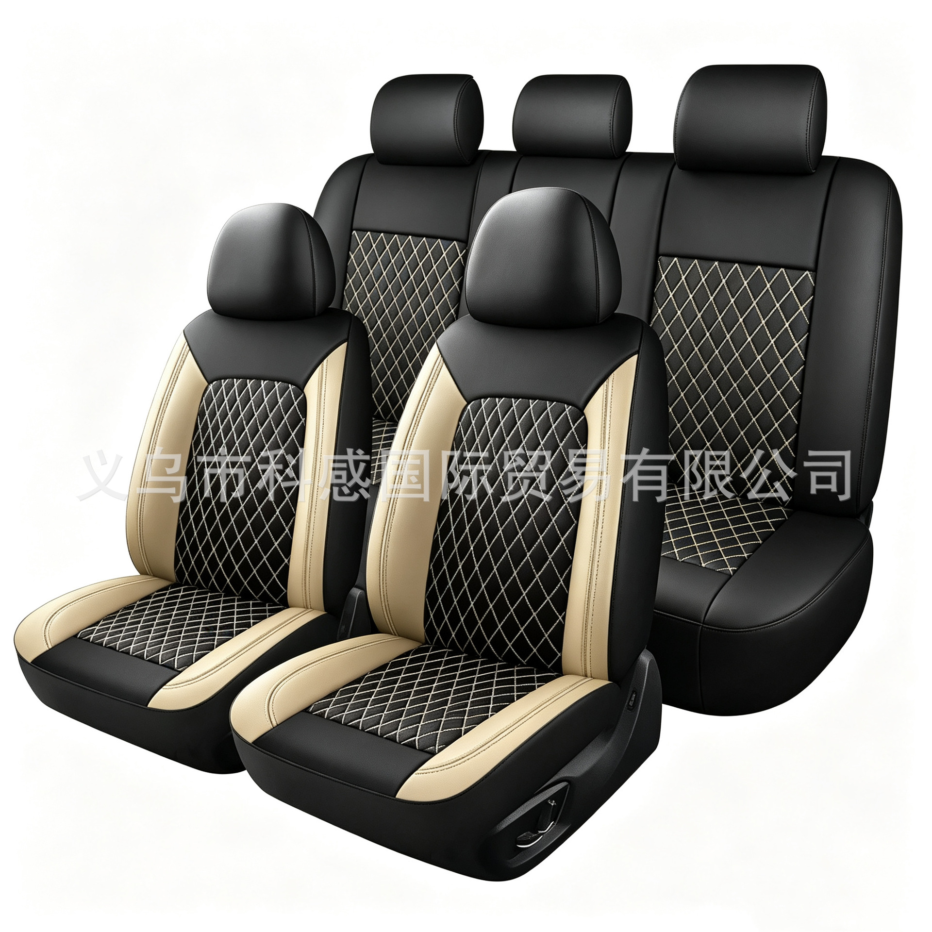 New cross-border single-line diamond-patterned PU leather car seat covers for Amazon, Mercado Libre, Mexico, and Russia