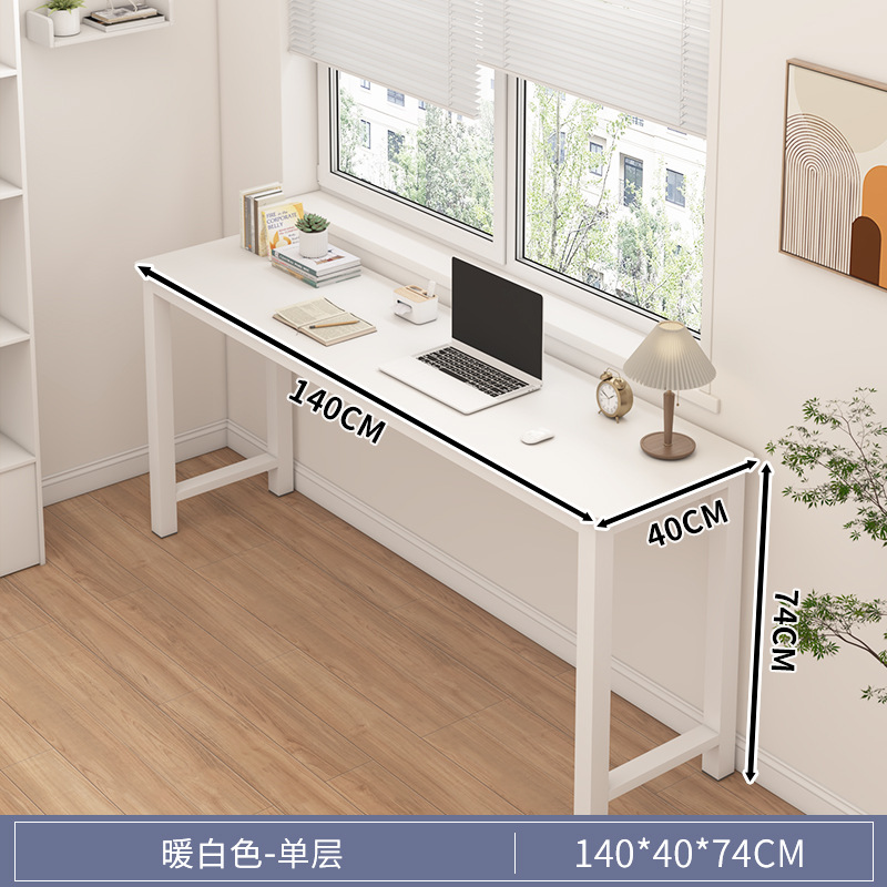 Escritorio de computadora estrecho escritorio doméstico dormitorio de niñas mesa larga de alquiler simple contra la pared mesa larga escritorio de trabajo