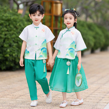 六一儿童节汉服男童表演服夏季小学生唐装演出服中国风幼儿园班服