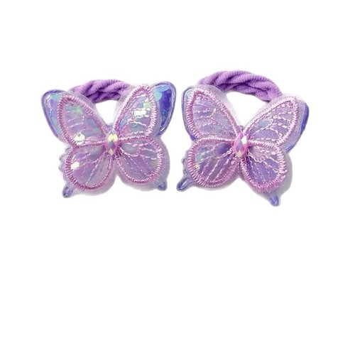 Children's Korean-style cute sequin butterfly hair ring headwear girls' sweet hair rope little girl's hair band towel ring hair accessories