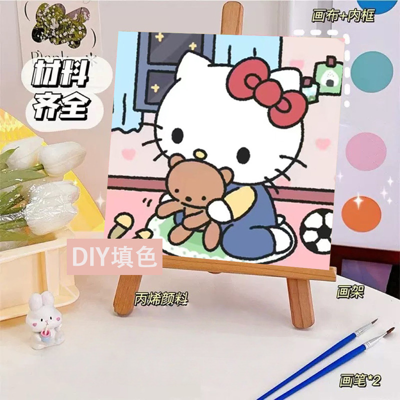 サンリオデジタル油絵 diy 手描きカラーリングクロミメロディー漫画かわいい装飾画メーカー卸売|undefined
