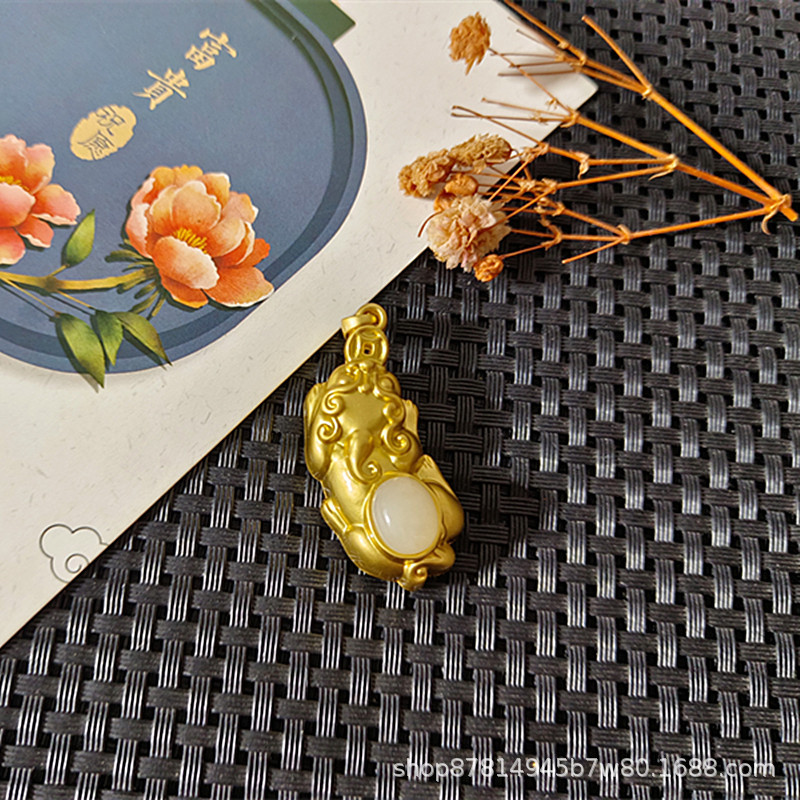 상감 된 Hetian 옥 체인 (32*18mm)