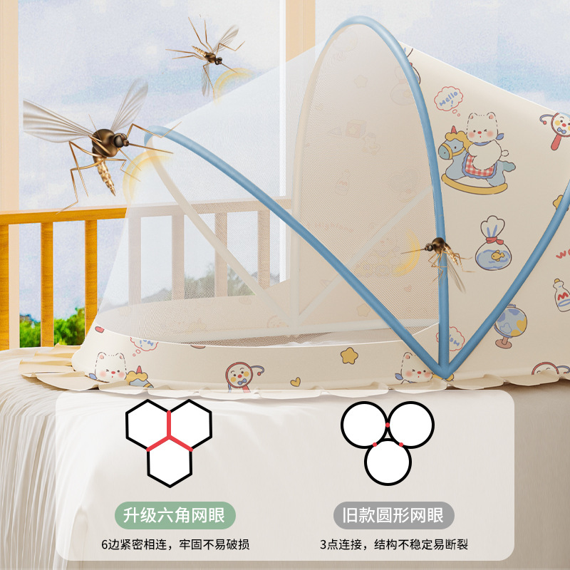Infant and Toddler Mosquito Net Cover Yurt Foldableable Mosquito Net Blackout Anti-Mosquito Camping Style Mosquito Net Full Cover Installation-Free