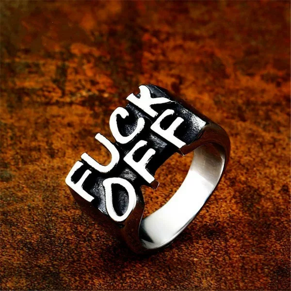Cross-border explosions FUCK OFF punk style Europe and the United States hot fashion retro couple Ring Ring manufacturers wholesale