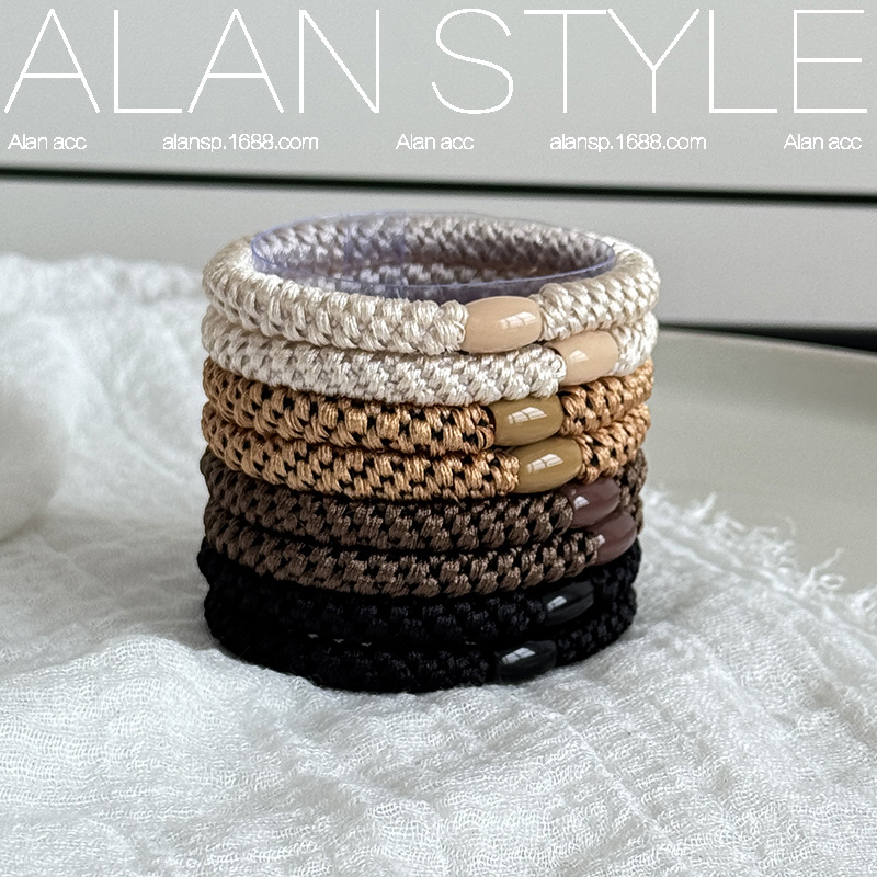 Korean-Style Simple Braided Hair Tie for Women, Elegant High Ponytail Anti-Collapse Hair Band, High Elasticity Hair Rope, Versatile Hair Accessory