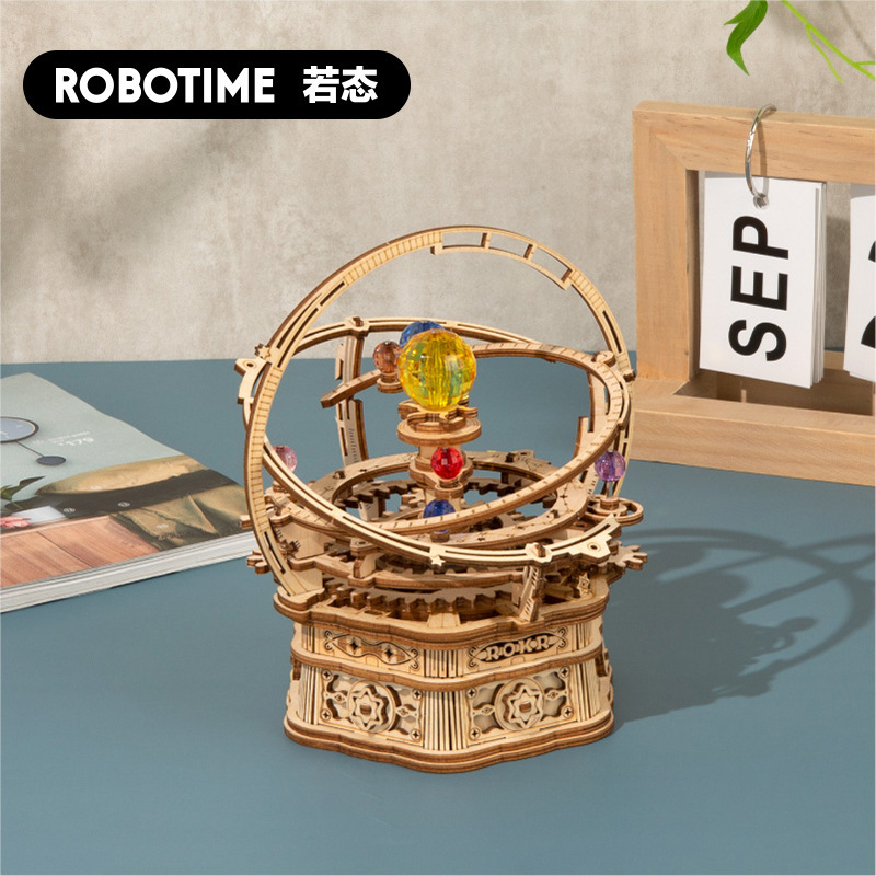 Ruotai Ruoke 機械式オルゴール木製オルゴール DIY 手組み立て愛回転木馬心温まるギフト|undefined