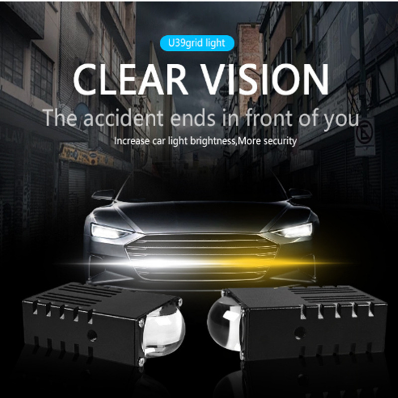 28W mini matriz láser faro blanco amarillo LED lente dual para motocicleta GM