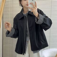 高级感翻领黑色皮衣外套女春秋季2025新款休闲百搭PU皮夹克上衣