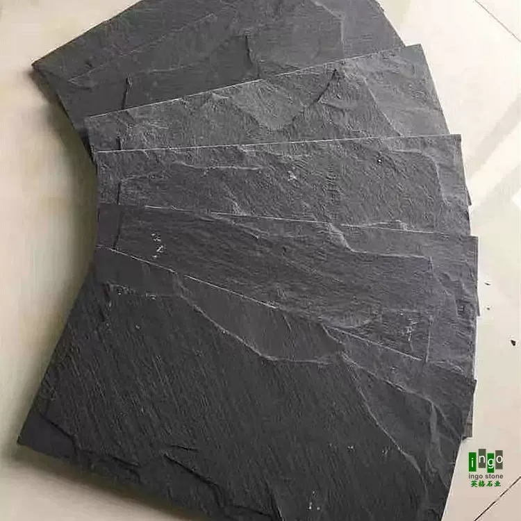 厂家直销黑色青石板蘑菇石 绿色凹凸面板岩文化石 别墅酒店外墙砖