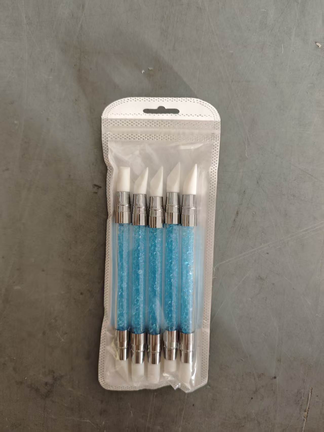 Pincel de Silicona para Uñas de Acrílico de Doble Cabeza Multifuncional para Manicura