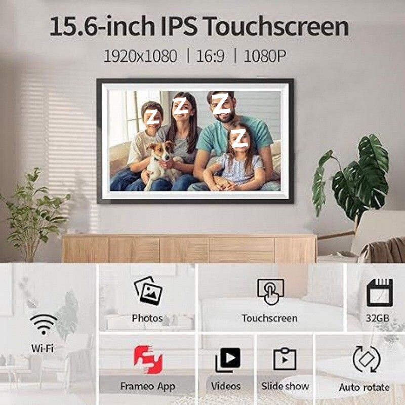 10inch Home Photo Video Digital Photo Frame Horizontal and Vertical Wall Display Holiday Gift Smart Photo Frame