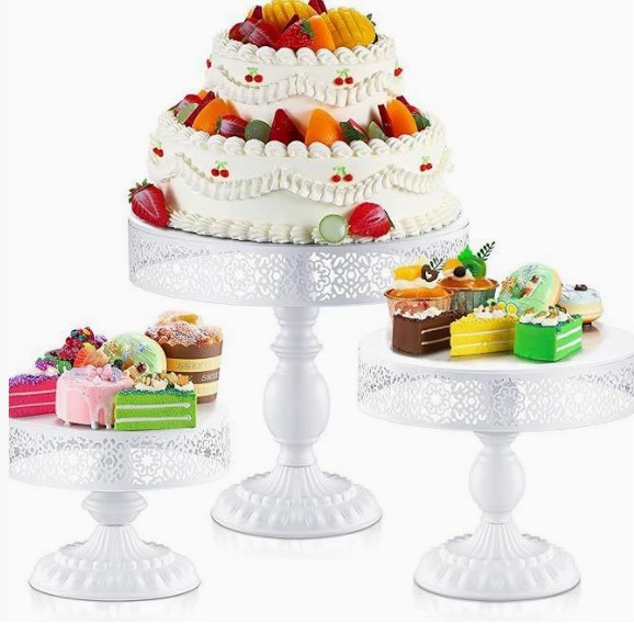 Transfronterizos metal dorado hierro forjado estante de pastel bandeja de pastel bandeja de frutas West Point bandeja de decoración de bodas dulces