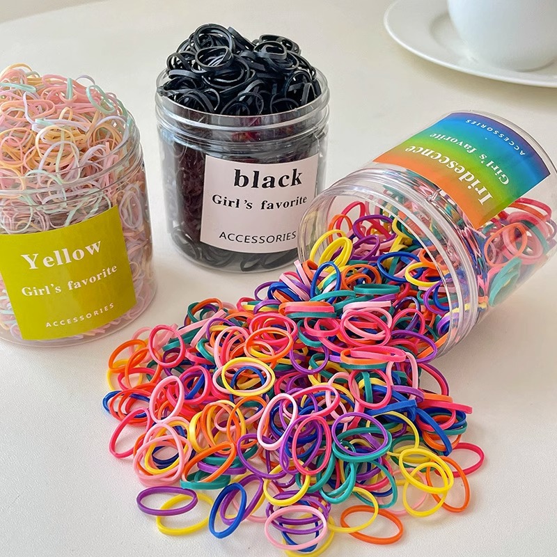 El cabello del bebé está atado, la banda elástica alta, la banda elástica desechable, la trompeta de color para niños no daña el cabello, la banda elástica pequeña