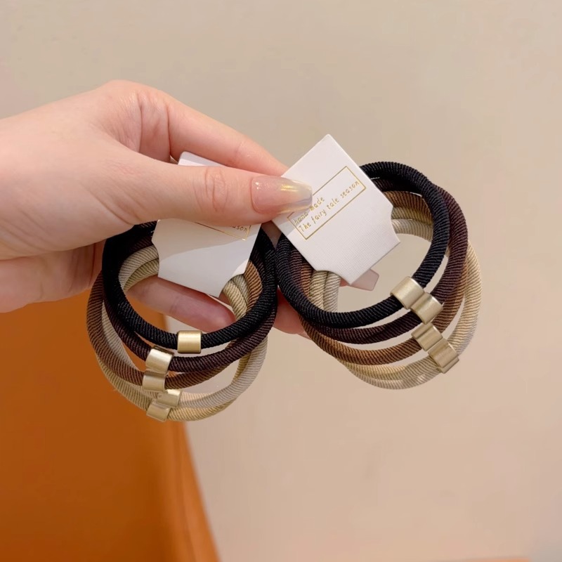 Coreana simple línea de cabello de niños de alta elasticidad leche café línea de cabeza 2024 nueva línea de cabello de niñas tiras de goma anillo de cabello