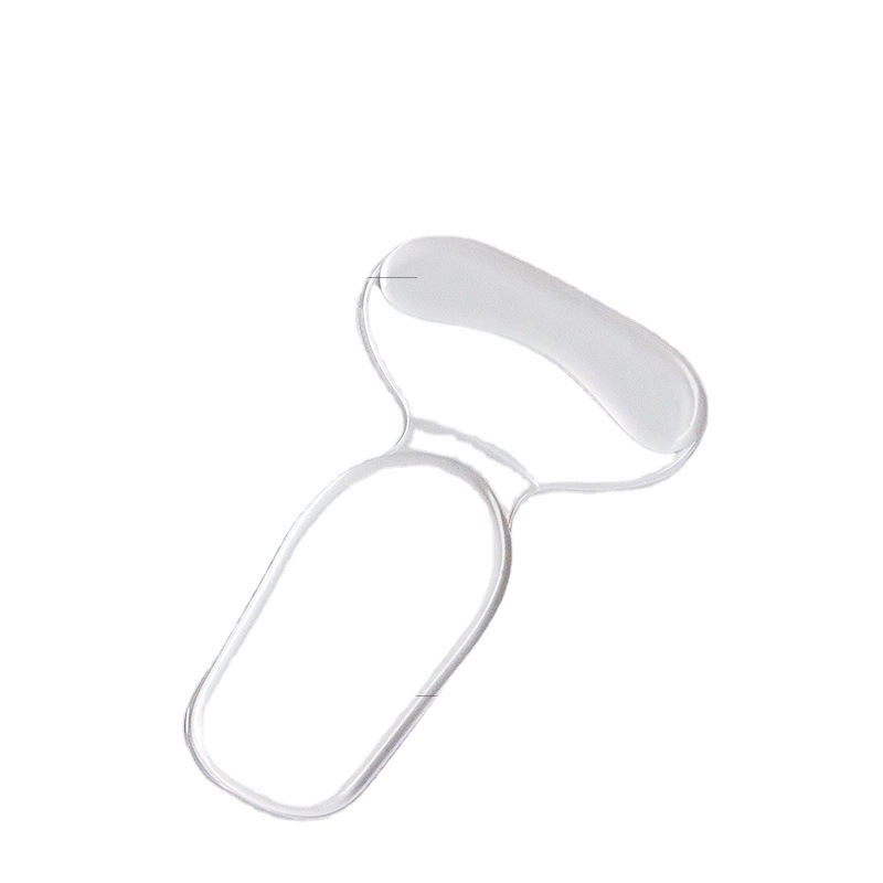 Venta al por mayor de dos en uno pegatinas de tacón de silicona tipo t pegatinas de pie antidesgaste de tamaño medio almohadilla de talón transparente antideslizante pegatinas de talón anti-dolor