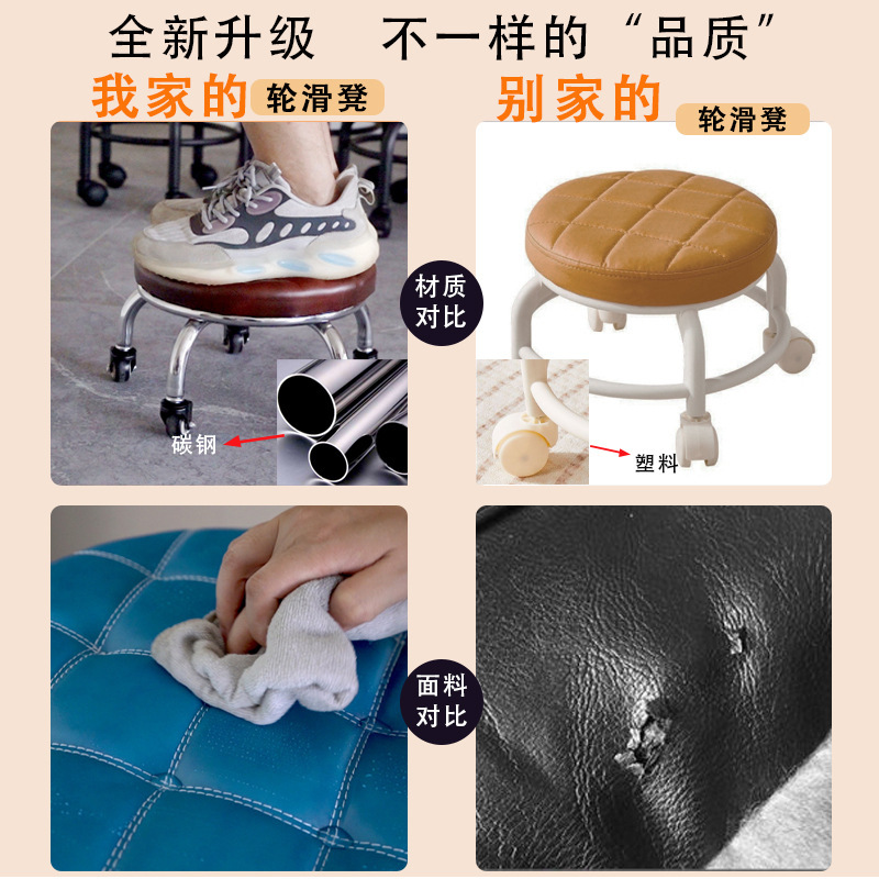 靴交換用回転式低椅子、ローラースケート用椅子、子供用歩行練習椅子、ネイルアート用椅子、フットケア用丸椅子、靴交換用椅子、移動式小型椅子|undefined