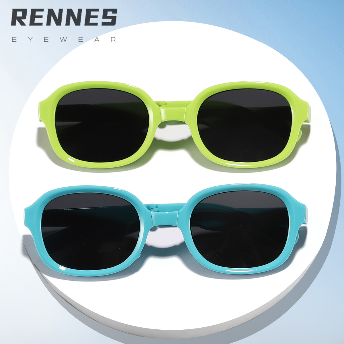 Gafas de sol plegables de marco cuadrado de nueva moda para niños, gafas de sol de sombra esenciales de moda de tendencia simple retro