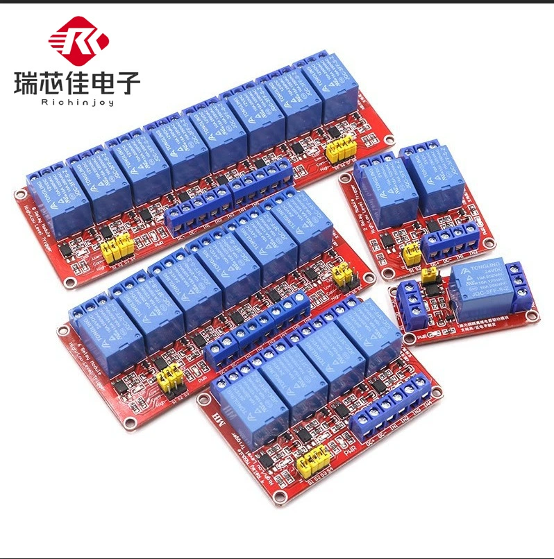 1/2/4/6/8 каналов 5V12V релейный модуль с оптопарой, изоляцией, триггером высокого и низкого уровня, микроконтроллер