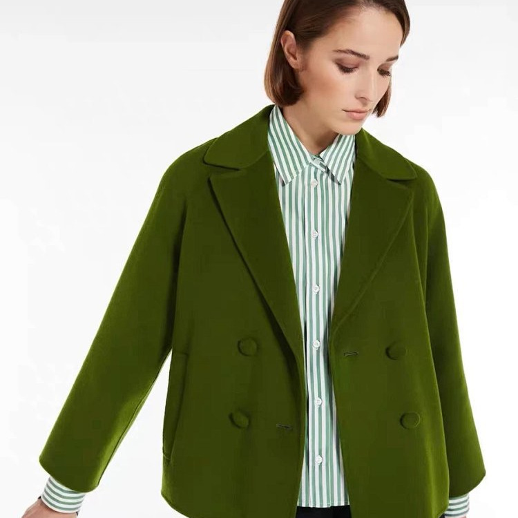 M Brand Double-Breasted Short Coat Minosse2025 Pure Original Two-Color Thickened Blazer-Style Coat with Thickened Wool M Brand Double-Breasted Short Coat Minosse2025 Pure Original Two-Color Thickened Blazer-Style Coat with Thickened Wool