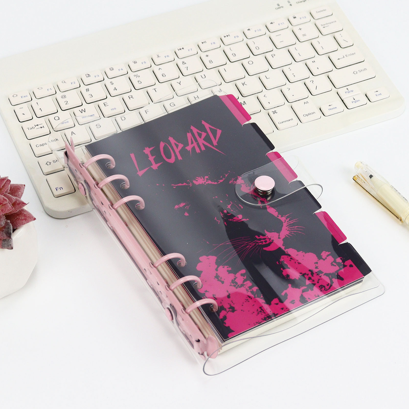 A6 Rosa Leopard Separator Papier Index Seite Klassifizierung Separator Seite Notebook Lose-blatt Buch Partition Zubehör – Detail 6