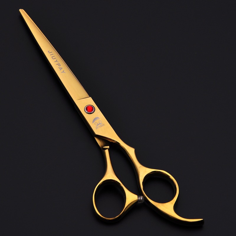 Tijeras para mascotas de acero inoxidable directas de fábrica Tijeras planas de 7 pulgadas Tijeras de pelo de perro Tienda de mascotas Tijeras de corte de pelo especiales