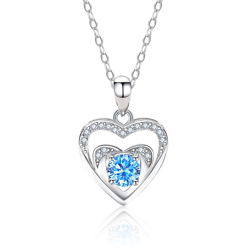 S925 collar de plata esterlina corazón eterno moda de las mujeres de lujo ligero collar en forma de corazón tiktok mismo estilo collar regalo del día de san valentín