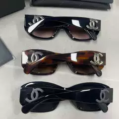 In Stock Original Chanel-inspired CH5493 Black Tea Tortoiseshell Sunglasses Same as Wang Yibo's