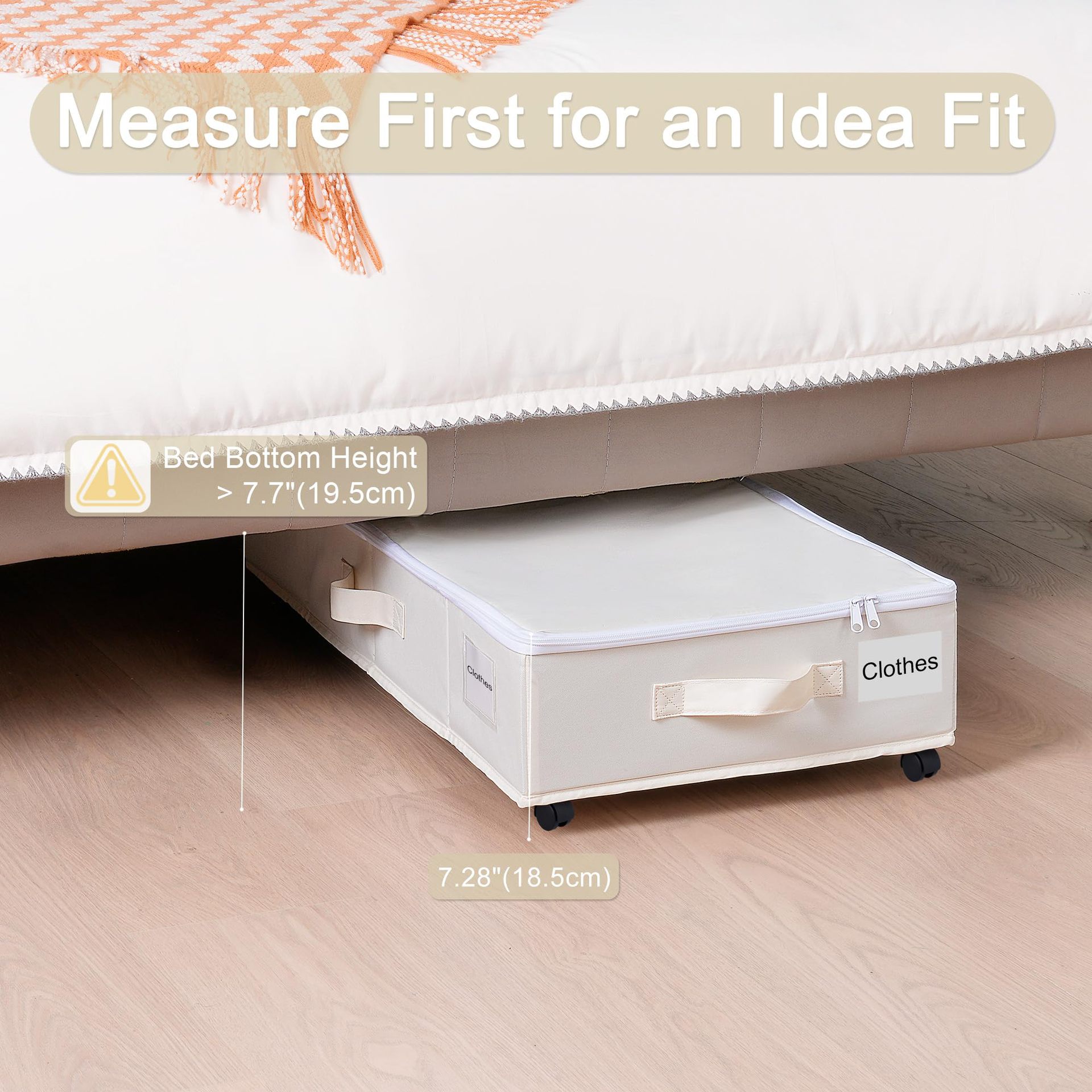 Foldable Under Bed Storage Box With Wheels, Dustproof Rolling Storage Organizer For Clothes, Shoes, Sundries, Bedroom Home Space Saving Container_maomaolike.com