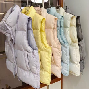 Autumn and Winter New European down Jacket Vest Warm Versatile Puff Style Sleeveless down Jacket Women's Clothing