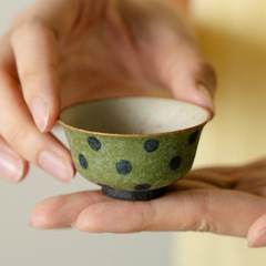 青橘波点品茗杯陶瓷功夫茶杯新中式个人家用办公主人杯简约大气