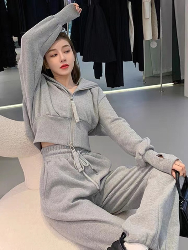 高腰显瘦卫衣运动套装女春秋学生宽松韩版时尚洋气休闲两件套跑步|undefined