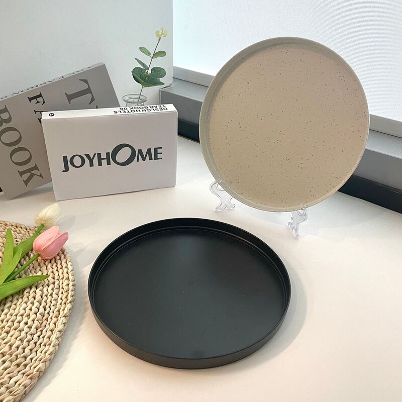 RPET Environmentally Friendly Recyclable High Temperature Resistant Round Simple Fashion Scandinavian Style Dinner Plate Tray Storage Tray