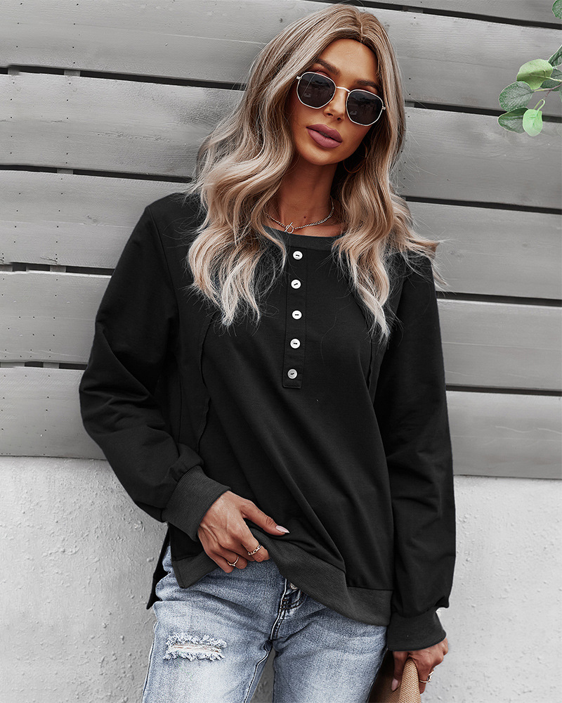 women s pullover long-sleeved round neck sweatshirt nihaostyles clothing wholesale NSDY73980