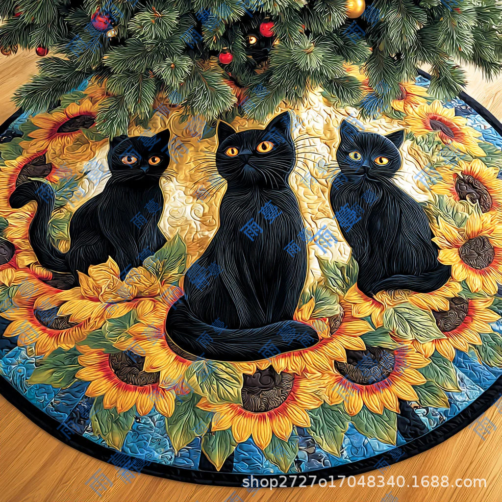 跨境新品 圣诞树毯子Christmas tree quiet blanket