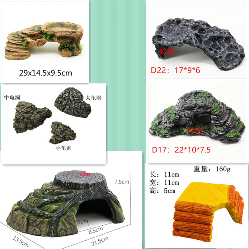 Fish tank aquarium landscaping decoration Bridge rockery amphibious crawling bridge crawling table rest trapezoidal tortoise Sun table wholesale