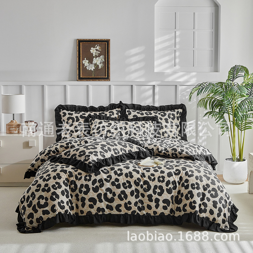 Laobiao cross-border foreign trade supplier of Nordic style bedding, duvet covers, pillowcases, lace and leopard print