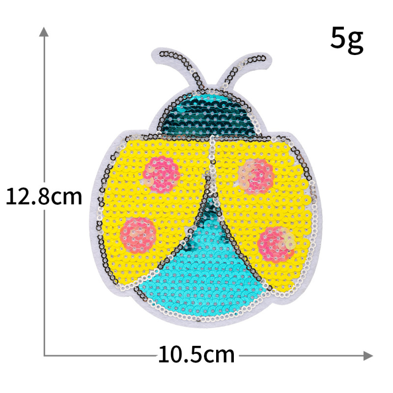 マーメイドスパンコール刺繍ヒトデ貝クラゲコンピュータ刺繍漫画刺繍布ステッカーバック接着剤パッチ卸売|undefined