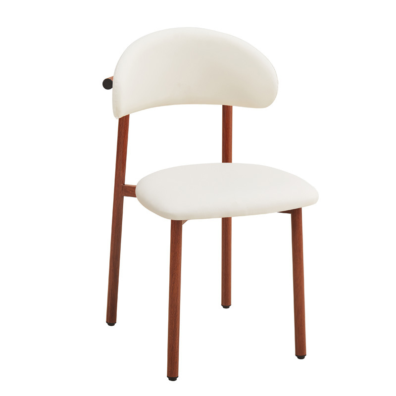 Silla de comedor de lujo ligero, cojín de cuero para el hogar, silla de ocio, silla de recepción de hotel, silla de banquete comercial, silla de comedor