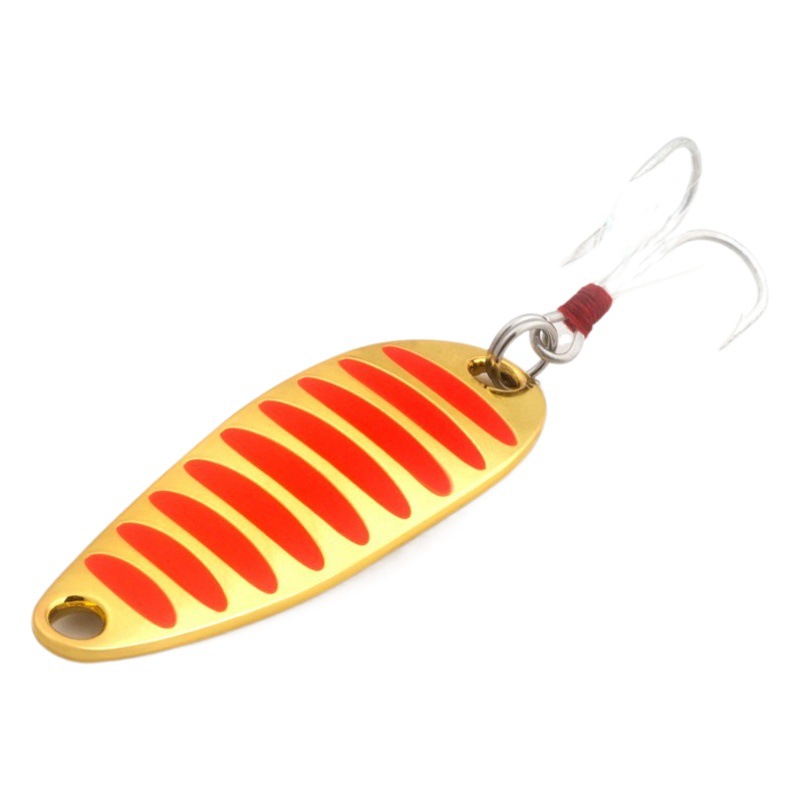 El pez de boca ancha de Juyang solo Superficie Curva 3 generación patrón rojo lentejuelas en forma de cuchara rebordear Luya cebo falso