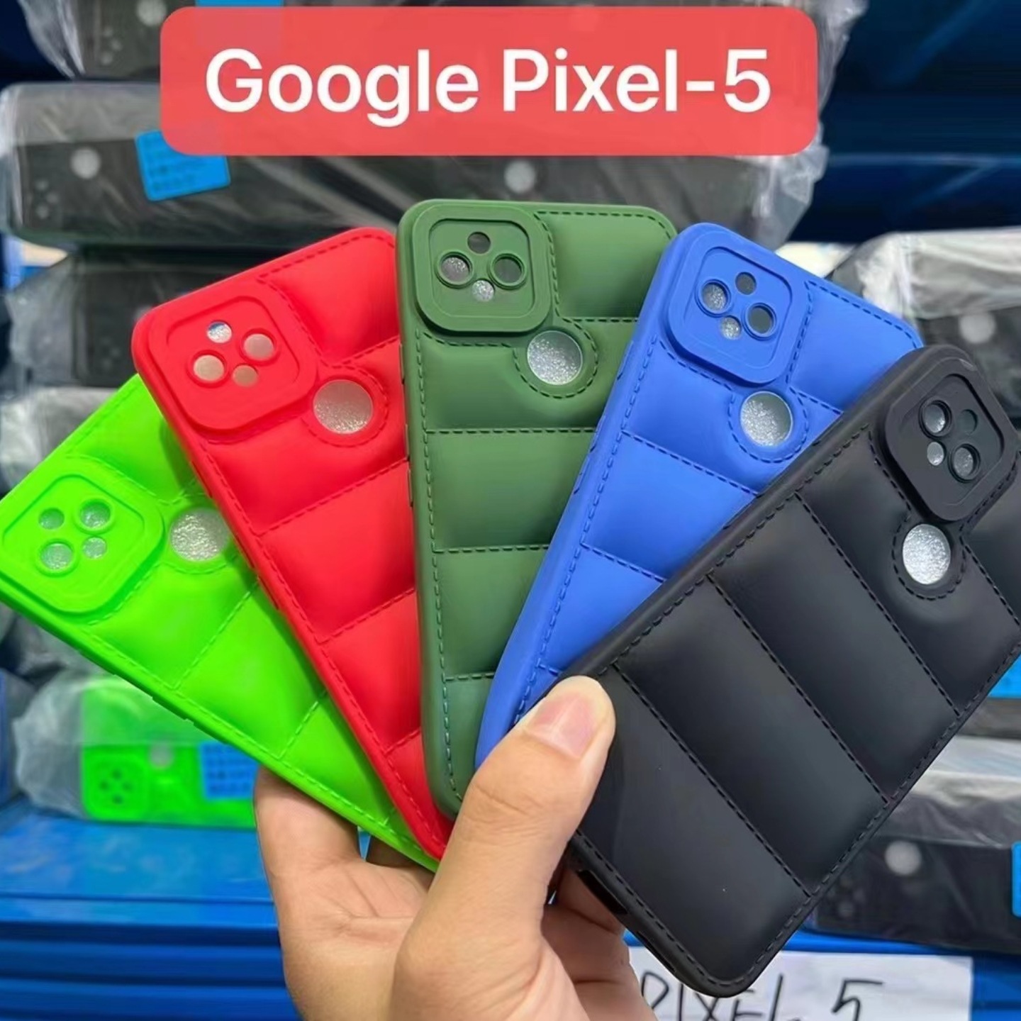 Down Jacket Tpu Protective Cover Suitable for Google Pixel3A/4Xl Wave Concave and Convex Fine Hole Thickeneded Sewing Mobile Phone Case