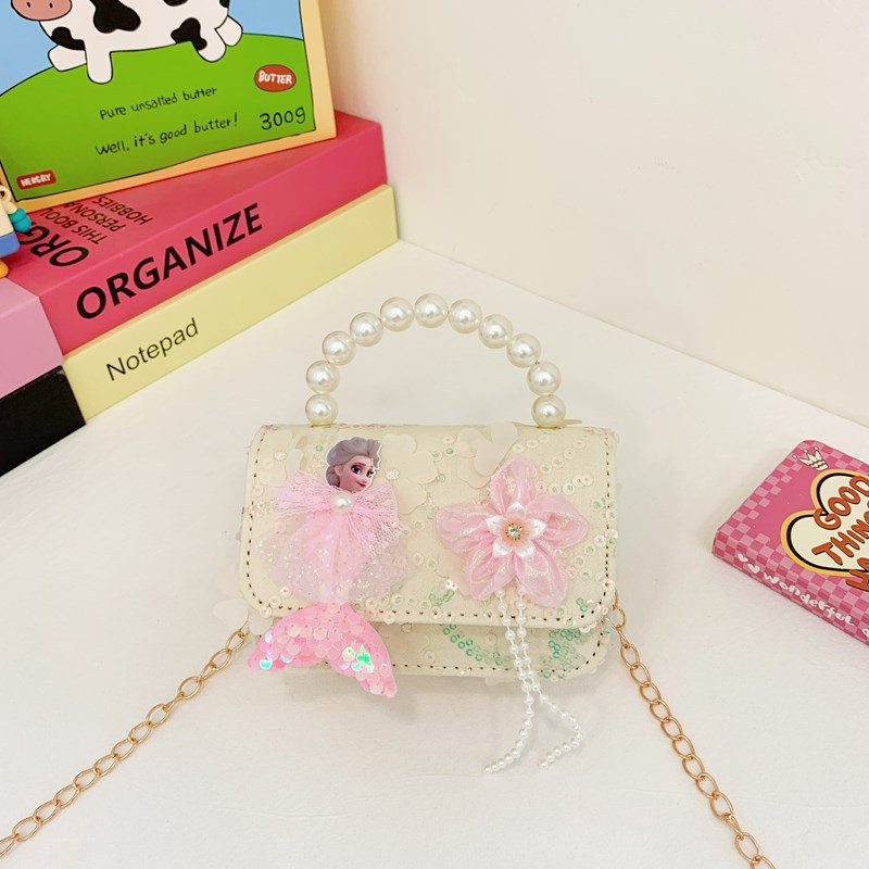 Bagos de perlas para niños 2024 nuevos bolsos para niños bolsos de mochila de niñas bolsos accesorios de princesa bolsos de viento de fragancia