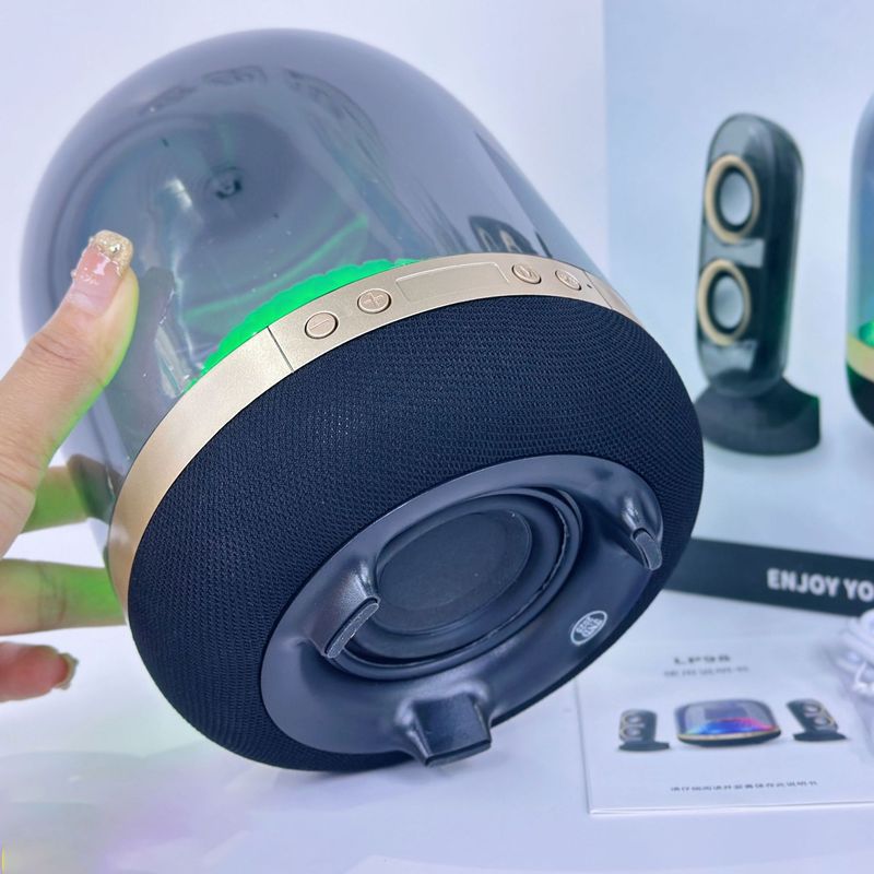 新しいワイヤレスbluetoothスピーカーRGBクリスタル透明デスクトップコンピュータサブウーファー対箱クリエイティブオーディオクロスボーダー|undefined