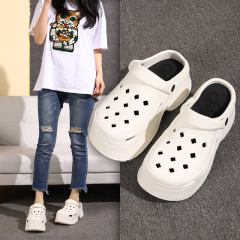 9cm厚底增高洞洞鞋女士包頭沙灘鞋新款涼拖鞋外穿海邊eva批發