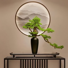 新中式枯山水软装植物室内松树迎客松盆景装饰品摆件绿植家居