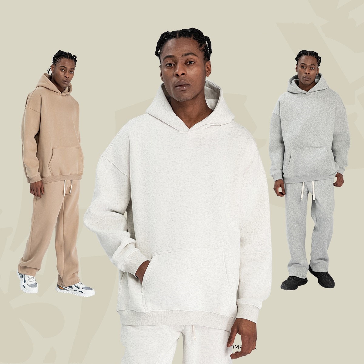 KT 크로스보더 남성 가을, 겨울 스웨트 셔츠 남성 후드 재킷 루즈 플러스 벨벳 미국 트렌디 브랜드 300 후드 스웨트 셔츠