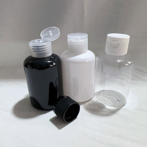 120ml round shoulder transparent plastic flip cap cosmetic shampoo empty shower gel butterfly cap PET refill bottle