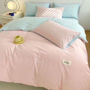 Wholesale 100 wash cotton quilt cover single piece 200x 230 double spring and autumn bed sheet quilt cover 1.5m single sheet
