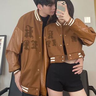 Spring and Autumn American high street retro men's and women's jacket couple niche design loose baseball uniform hiphop all-match jacket