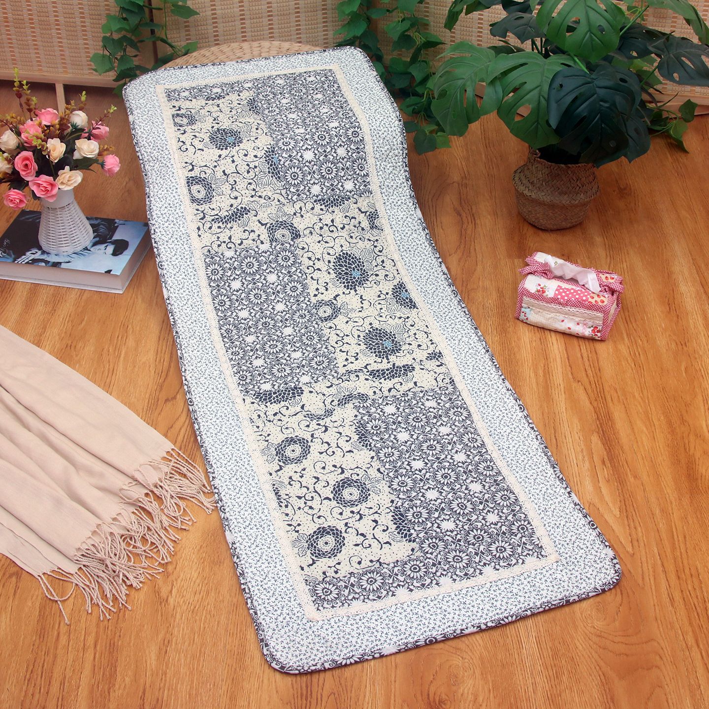 Korean Cotton Bedside Mat, Door Mat, Fabric Quilted Anti-Slip Patchwork Living Room Mat [Small Wholesale]