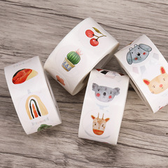 兒童獎勵貼紙可愛 卡通圓形貼紙不乾膠標籤封口貼兒童貼紙批發